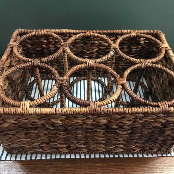 SOLD! Sturdy Boho Rattan Wine Rack - Picture 5 of 6